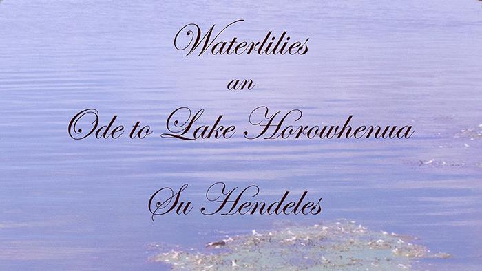 Part of a poster for Waterlilies an Ode to Lake Horowhenua