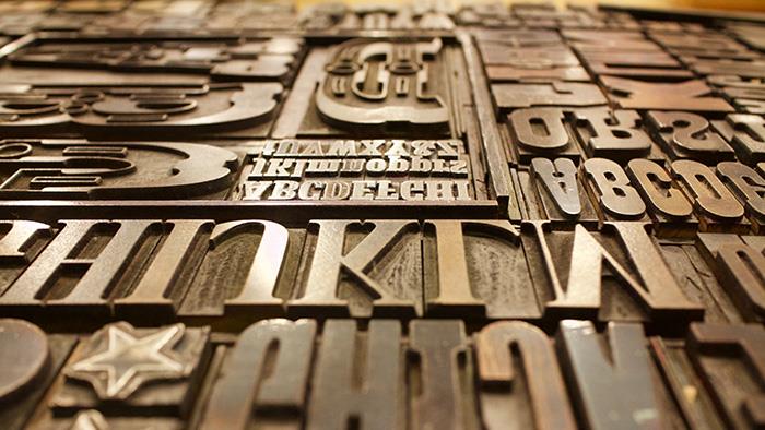 A photograph of wooden type