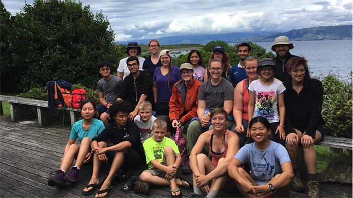Students from Earlham College enjoying the sights on Kāpiti Island