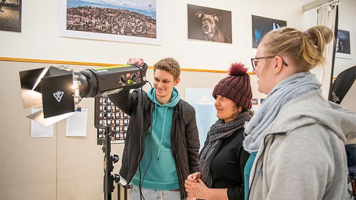 A photograph of UCOL photography students