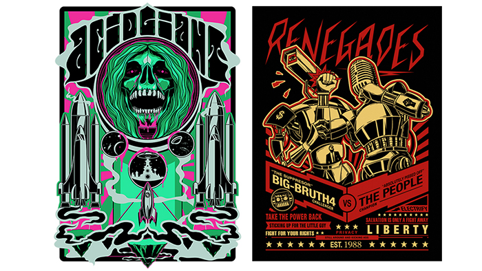 Two posters created by Chris Percy