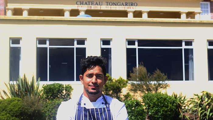 Arjun Singh at his workplace, Chateau Tongariro