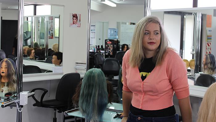 A photograph of UCOL hairdressing student Ashlee Chapman-Burcher.