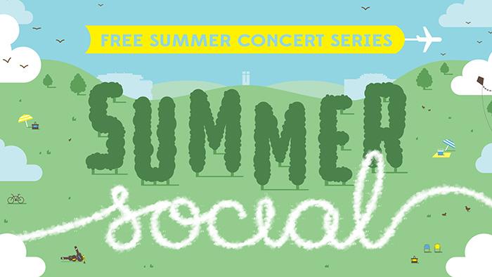 A cartoon graphic for Summer Social Concert Series in Palmerston North