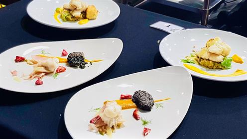 A photograph of Chatham Islands inspired dishes created by UCOL Chef Training Lecturer Mark Smith and his former student, Zach Meads.