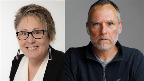 Tricia Falkner and Gerry le Roux in side by side portrait headshots