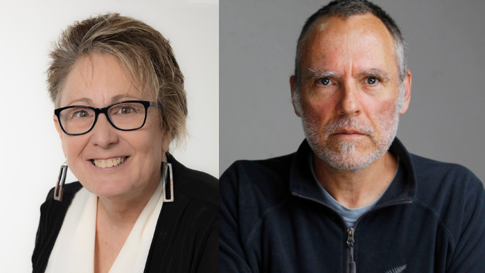 Tricia Falkner and Gerry le Roux in side by side portrait headshots