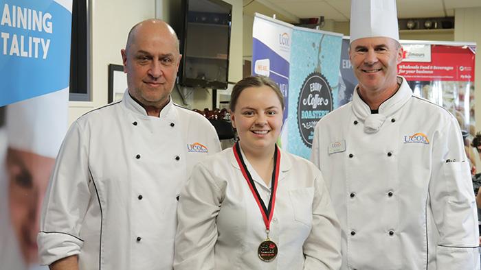 A photograph of Palmerston North Girls' High School Student Anna Kelly at UCOL's Hospitality Competition