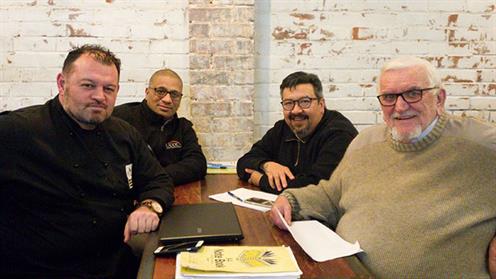  The NZ Chefs Conference Subcommittee of Grant Kitchen (Brew Union), Damian Peeti (UCOL), Sean Kereama (Wharerata), and Gordon Edwards ( NZ Chefs Life Member).