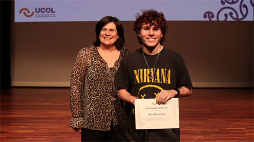 Wairarapa staff stands with Most Outstanding Wairarapa U-skills student