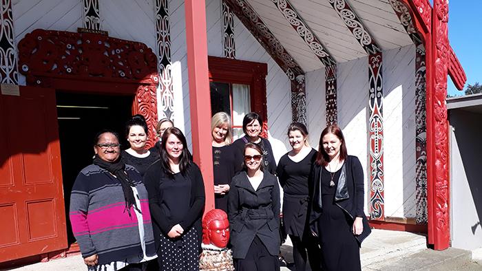 UCOL nursing students standing in front of Papawai Marae in Greytown UCOL nursing students standing in front of Papawai Marae in Greytown