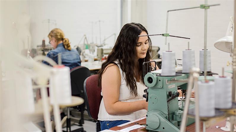 UCOL Bachelor of Design and Arts students sewing