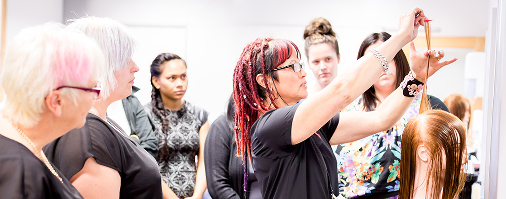 A hairdressing class at UCOL Whanganui