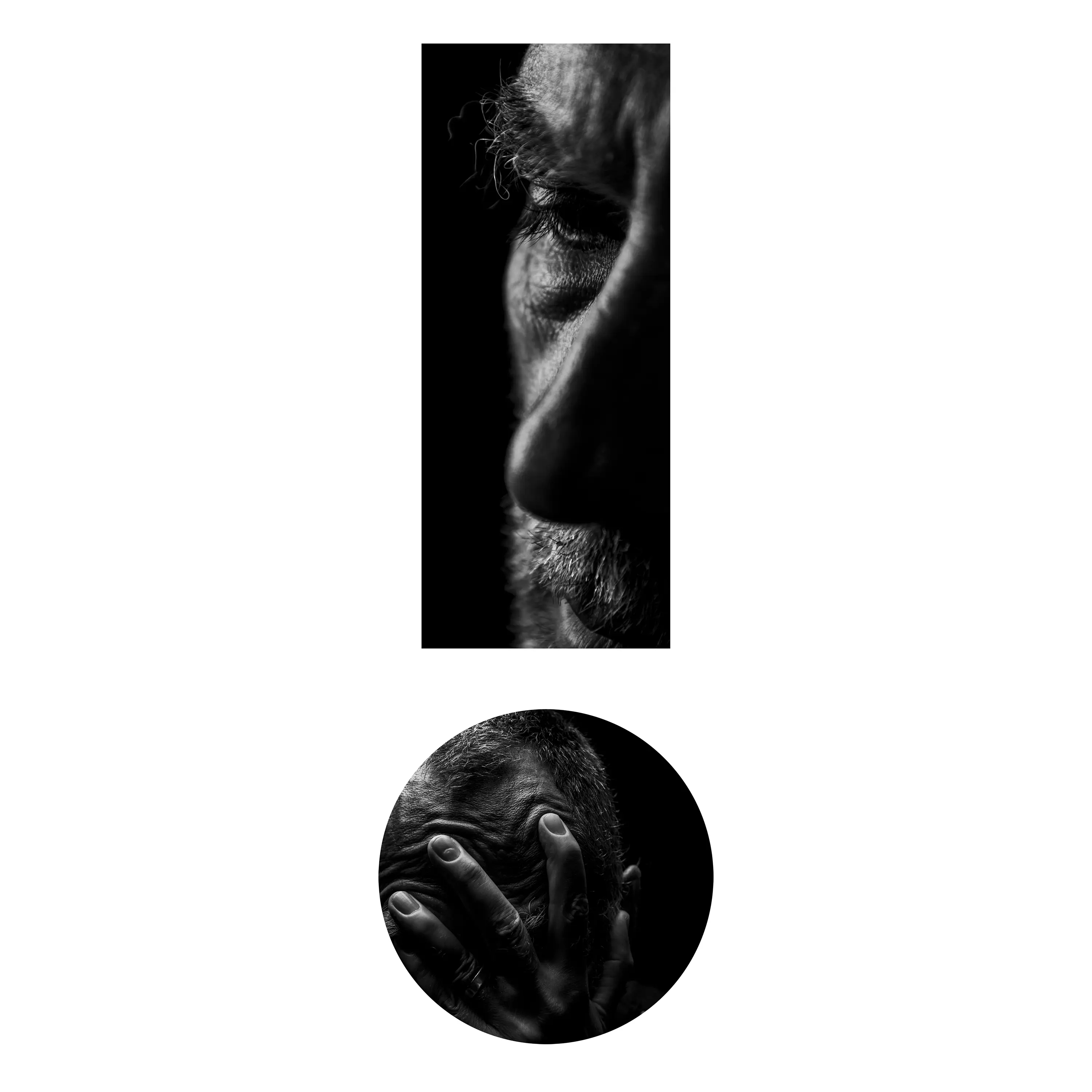a man with his hand on his face