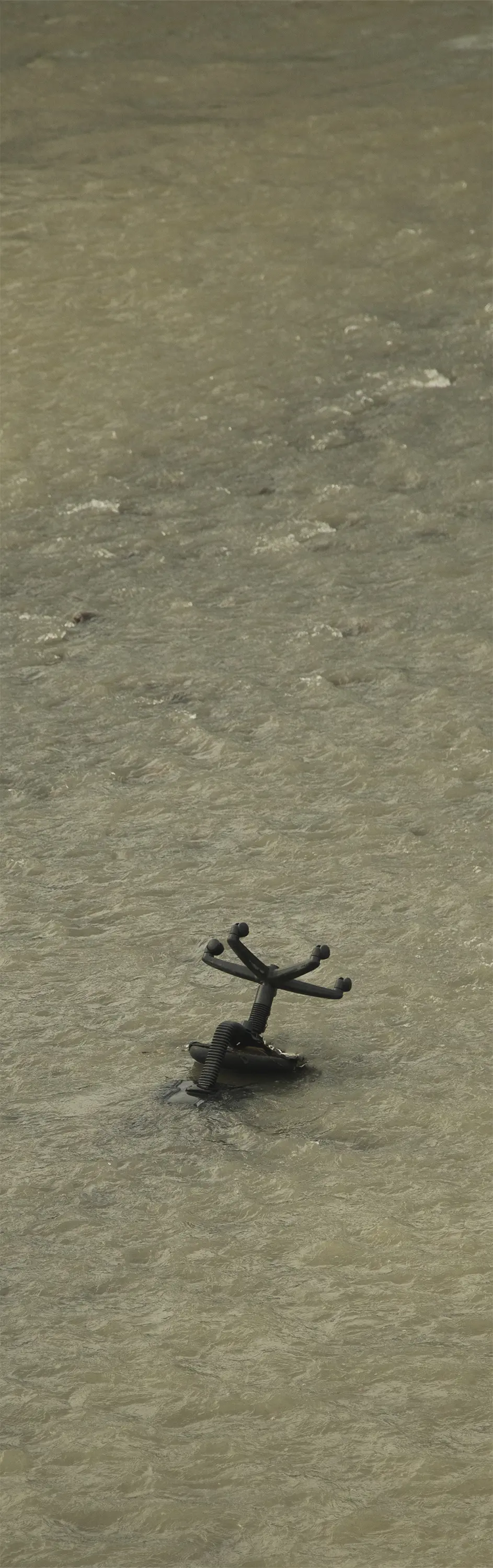a black object in the water