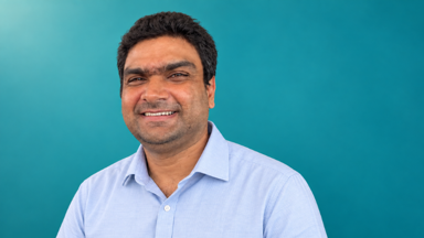 a man smiling for the camera