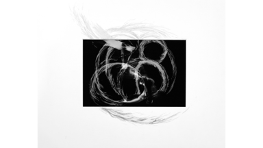 a black and white image of a spiral