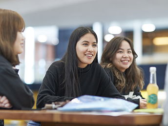 A group of students talking