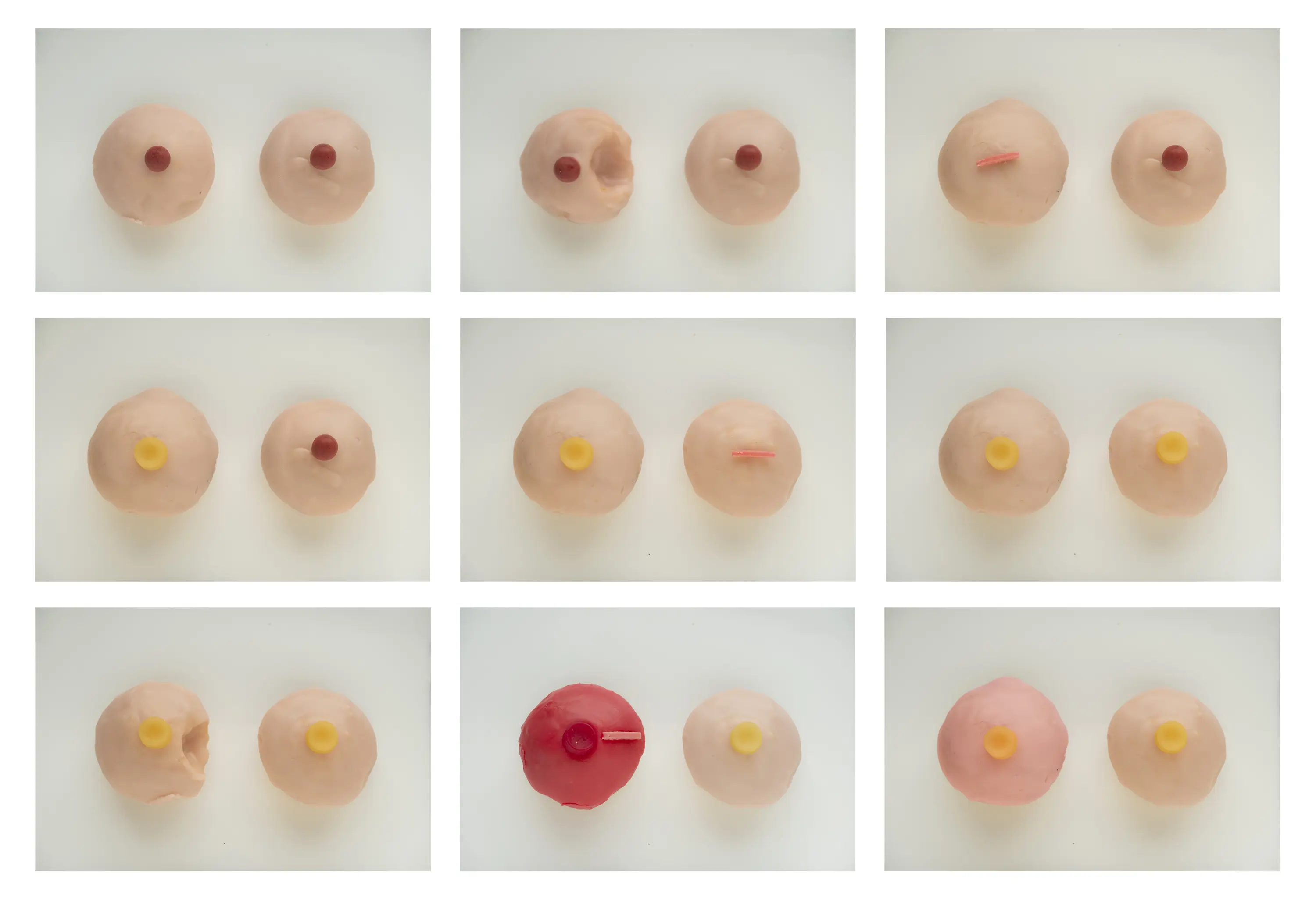 a collage of different colored objects