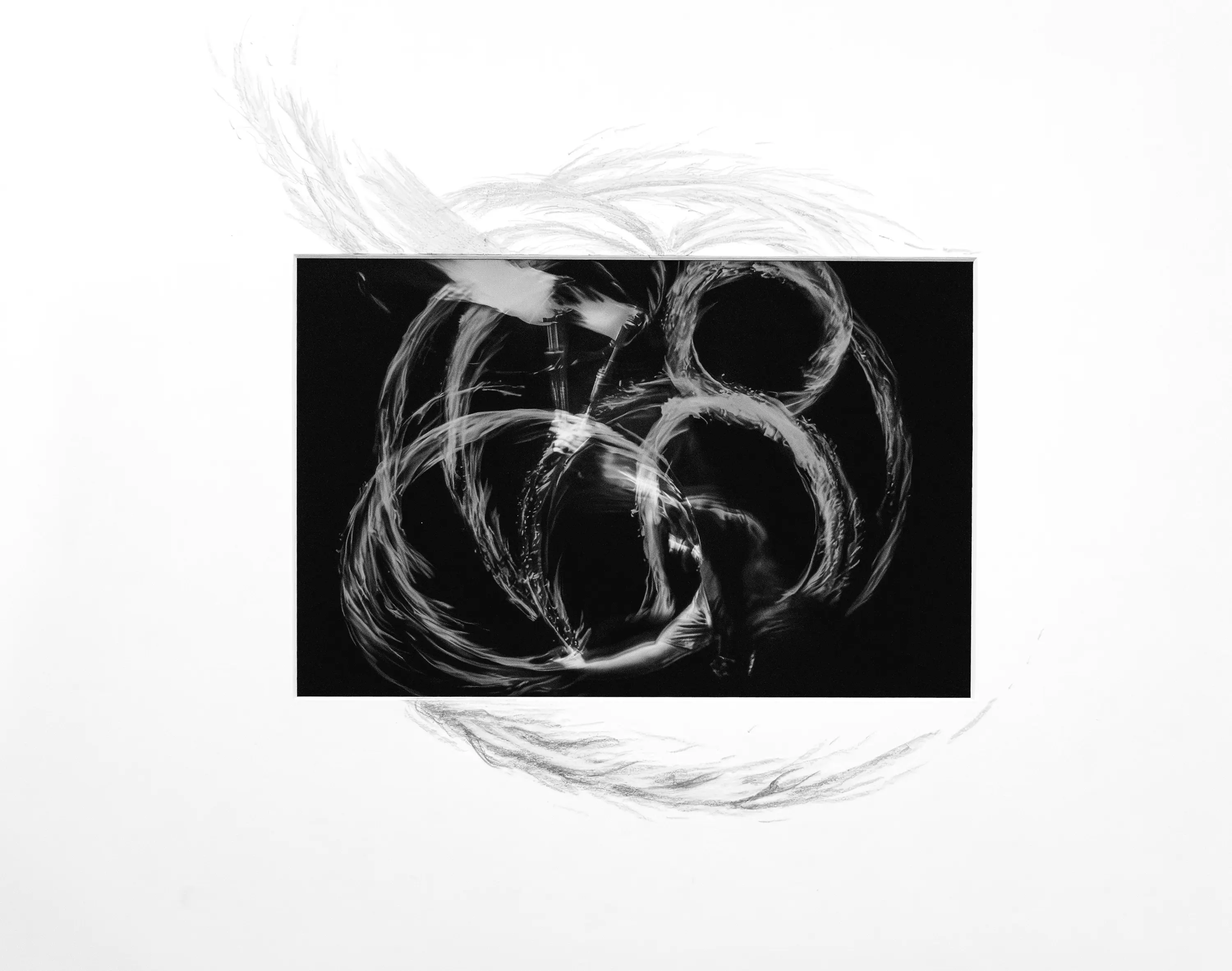 a black and white image of a spiral