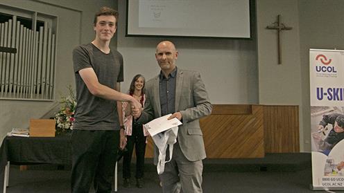 Jet Norris and Hayden Robinson at prize-giving. Jet Norris and Hayden Robinson at prize-giving.