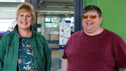 Victoria and Cameron outside the Student Success Safe Space Victoria and Cameron outside the Student Success Safe Space